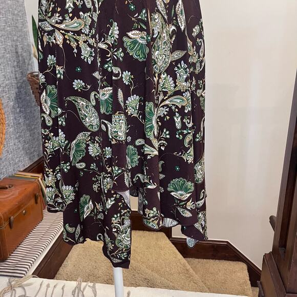 Speechless Y2K Ruched Halter Dress Asymmetrical Hem Size S Forest Fairy Babydoll - Picture 4 of 10